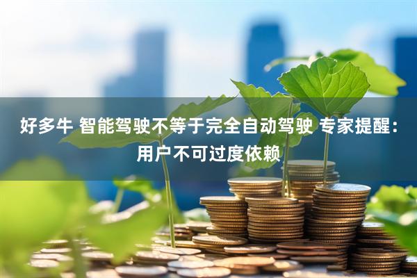 好多牛 智能驾驶不等于完全自动驾驶 专家提醒：用户不可过度依赖